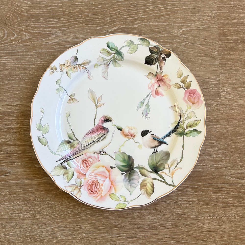 Decorative Floral Bird Design Plate